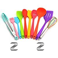 Atfung Set de utensilios de cocina de silicona de 10 piezas Herramientas de silicona antiadherente resistentes al calor…